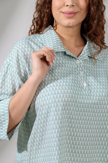 Женская Туника-рубашка Лакоста-2 / Зеленая