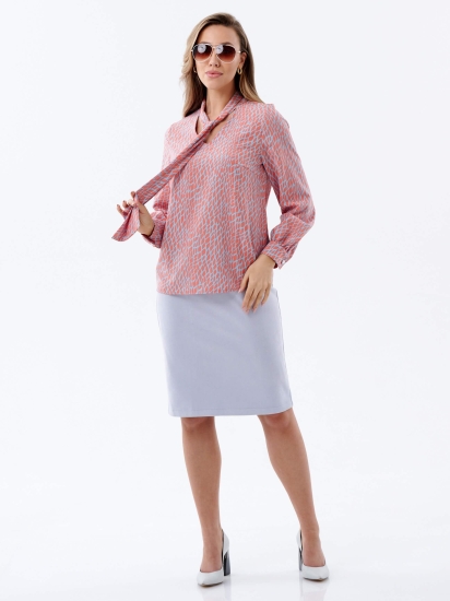 Женская блузка с завязкой - галстуком Б143КО / Коралл