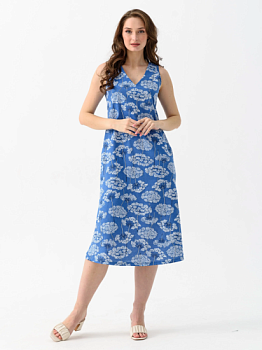 Женский сарафан "Луговые цветы" 2219-К / Голубой