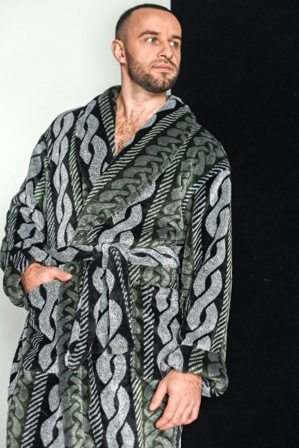 Мужской халат "Статус" 2033-Вф / Зеленый