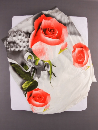 Постельное белье сатин набивной фотопринт 3D / Жемчужная роза