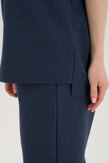 Женская блузка с застежкой на пуговицы Б137Т/СИ / Темно-синий