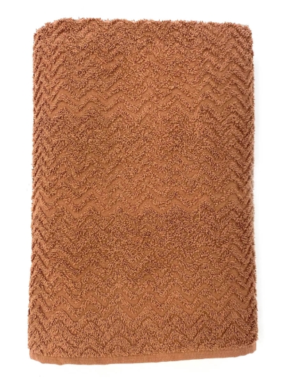 Полотенце махровое Турция Cotton Delux Волна / Темно-коричневое
