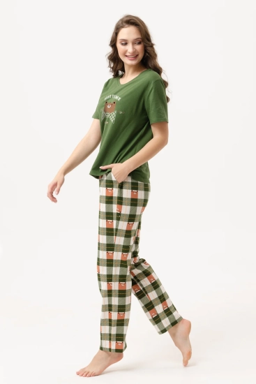 Женская пижама с брюками "Вечеринка" 2150-К / Зеленый