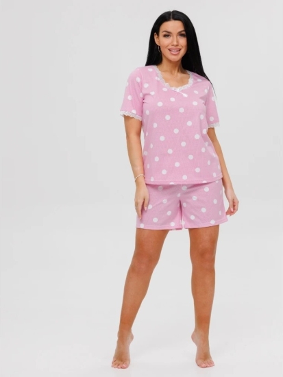 Женская пижама П-75(К) / Розовый (горох)