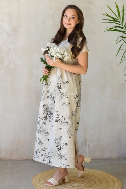 Женское платье "Кострома 2" 1921-П/л / Бежевый