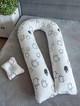 Подушка для беременных "Подкова" + подушка для младенцев / Овечки