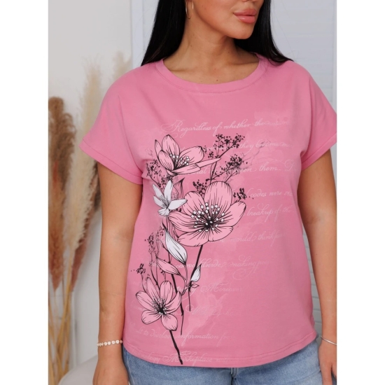 Женская футболка Ф-28(К+Л) / Розовый (цветы)