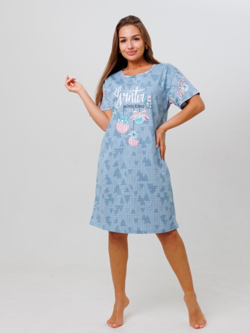 Женская туника Т-213(К) / Голубой (елочки)