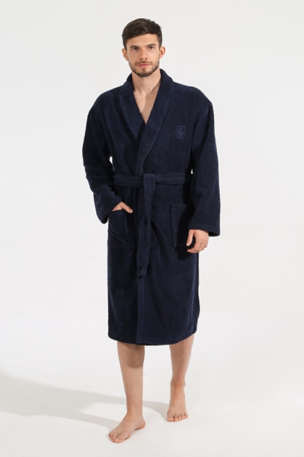 Мужской Халат Идеал-1 / Темно-синий
