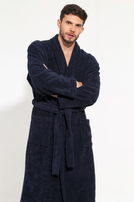 Мужской Халат Идеал-1 / Темно-синий