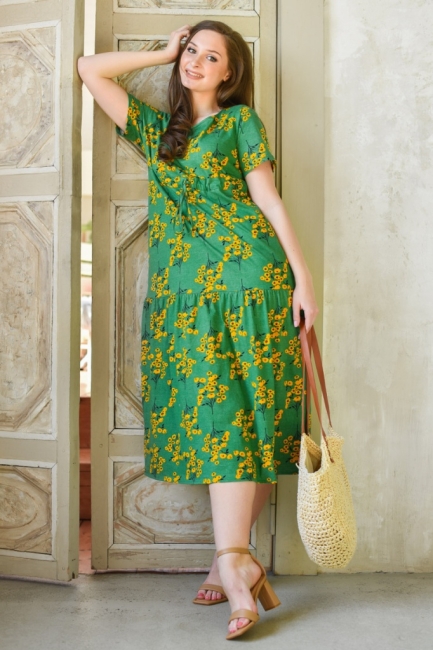 Женское платье "Мимоза" 1900-К / Зеленый