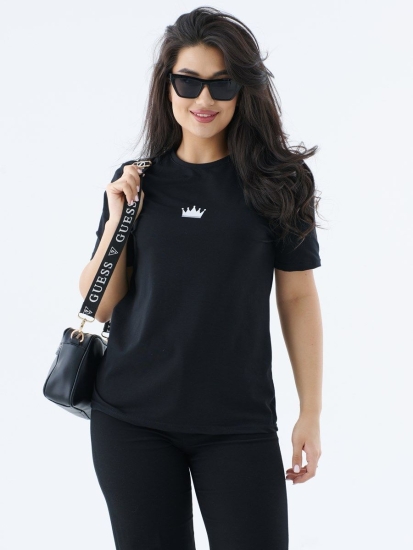 Женская футболка с логотипом Корона / Черная