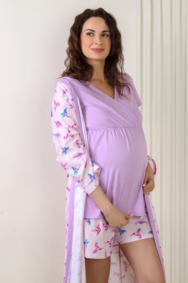 Женский халат для беременных Колибри-3 / Разноцветный