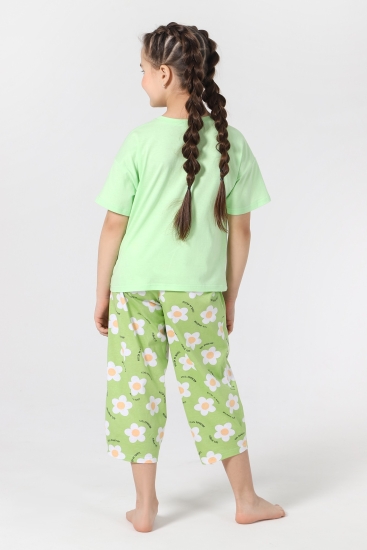 Детская пижама для девочки Ромашка-1 / Зеленая